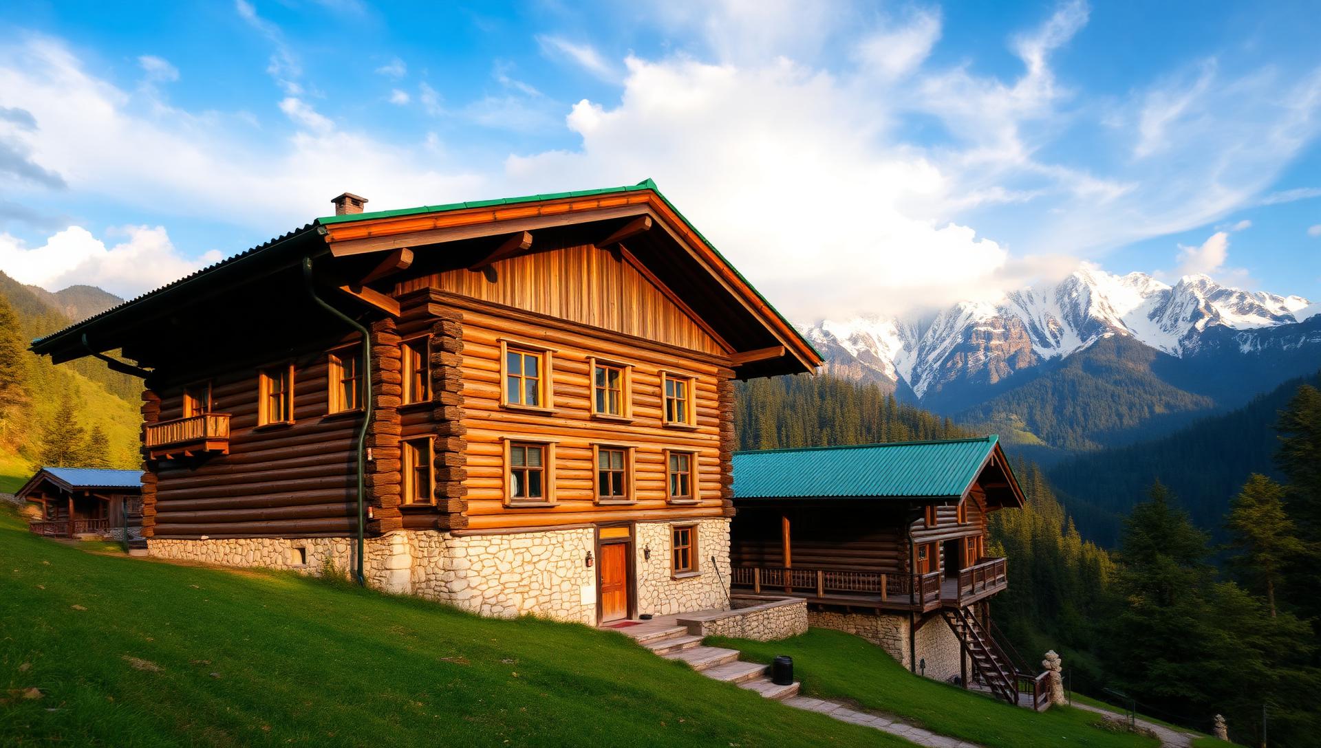 Divya Mountain View Homestay set against the Himalayas